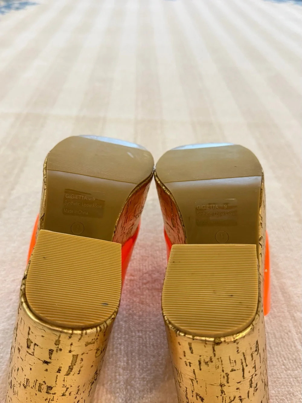 Lemon Drop by Privileged Shoes Gigietta Orange Platform Heels